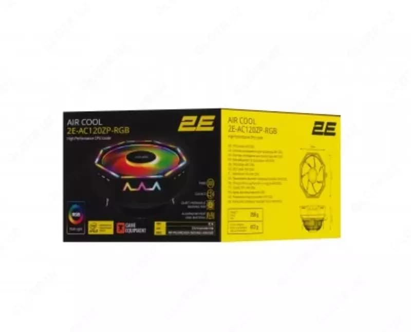 Процессорный кулер 2E GAMING Air Cool AC120ZP RGB LGA1700, 1200, 115x, 775, AM5, AM4, AM3, AM3+, AM2, AM2+, FM2, FM1 4pin RGB TDP 95W — 3