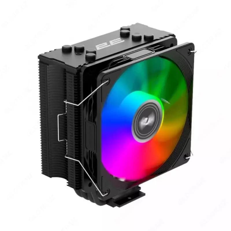 Процессорный кулер 2E GAMING Air Cool ACN120B-ARGB, LGA1700, 1200, 115x, 1366, AM5, AM4, AM3, AM3+, AM2 ,AM2+, FM2, FM1 4pin PWM, 3pin +5VAR... — 2