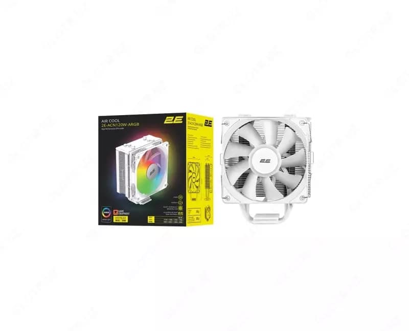 Процессорный кулер 2E GAMING Air Cool ACN120W-ARGB, LGA1700, 1200, 115x, 1366, AM5, AM4, AM3, AM3+, AM2 ,AM2+, FM2, FM1 4pin PWM, 3pin +5VAR... — 3