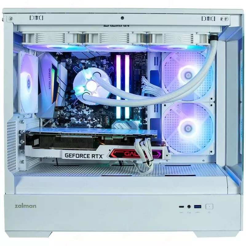 Корпус Zalman P30 AIR без БП, 1xUSB3.0, 1xUSBType-C, 3x140мм ARGB, VGA 392мм, LCS ready, TG Side Panel, mATX, белый,P30AIRWHITE — 3
