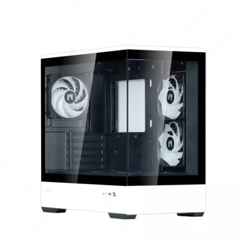 Корпус Zalman P30 без БП, 1xUSB3.0, 1xUSBType-C, 3x120мм ARGB, VGA 420мм, LCS ready, TG Side Panel, mATX, чёрный/белый,P30BW — 2