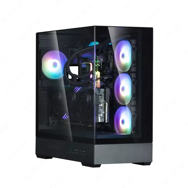 Корпус Zalman P40 Prism без БП, 2xUSB3.0, 1xUSBType-C, 1x120мм ARGB, VGA ___мм, LCS ready, TG 3x Panels, ATX, чёрный,P40PRISMBLACK — 1