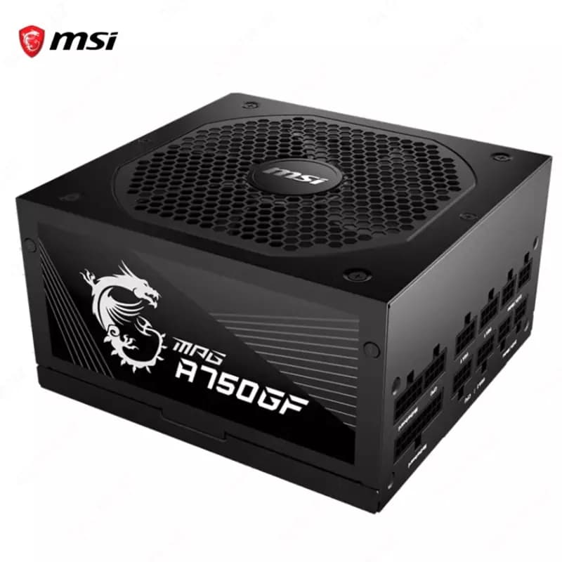 Блок питания MSI MPG A750GF, 80 Plus Gold, Modular, 750 Watt Power Supply, 100% All Japanese 105°C Capacitor — 1