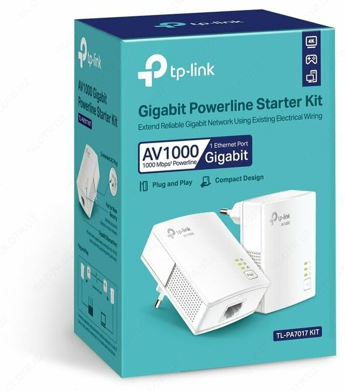Комплект адаптеров Powerline TP-LINK TL-PA7017 KIT — 4