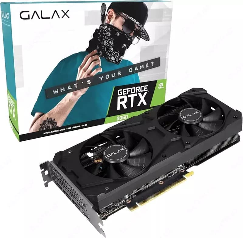 Видеокарта Galax - 12GB GeForce RTX3060 PG190 BLACK 1-Click OC GDDR6 192bit — 1