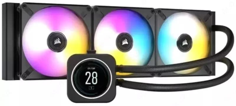 Система жидкостного охлаждения процессора ”Corsair” iCUE H170i ELITE, LCD XT, 420mm, LGA1700, черный (Арт. - 09221) — 1