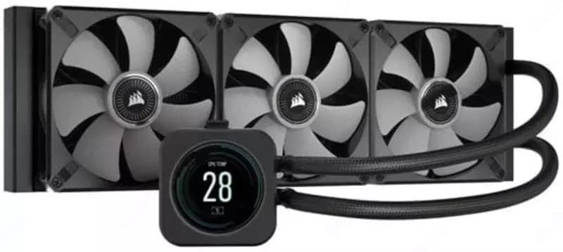 Система жидкостного охлаждения процессора ”Corsair” iCUE H170i ELITE, LCD XT, 420mm, LGA1700, черный (Арт. - 09221) — 2