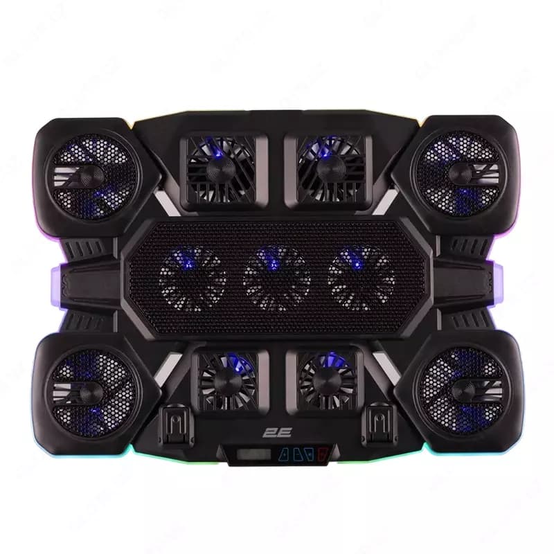 Подставка для ноутбука 2E GAMING CPG-011, до 17.3”, 1xUSB-A, 1xUSB-C, LCD, RGB, чёрный, — 1