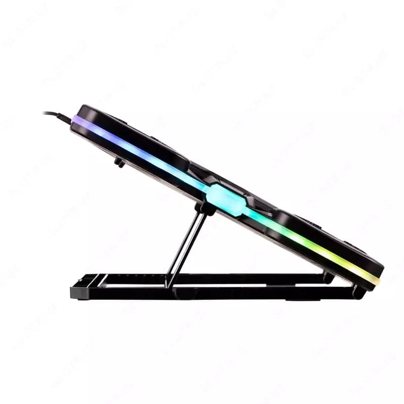 Подставка для ноутбука 2E GAMING CPG-011, до 17.3”, 1xUSB-A, 1xUSB-C, LCD, RGB, чёрный, — 3