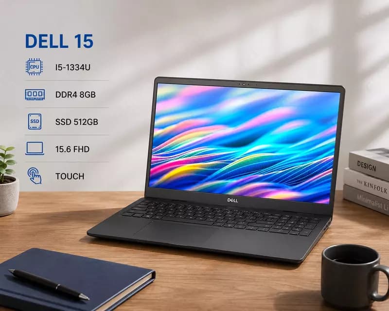 Ноутбук DELL 15 / I5-1334U / DDR4 8GB / SSD 512GB / 15.6 FHD / TOUCH — 1