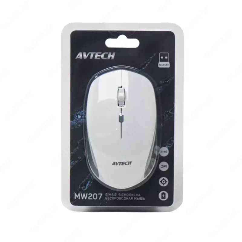 Компьютерная мышь (беспроводная) ”Avtech” AVTMW207, USB, 1600dpi (Арт. - 08284) White/Gray — 4
