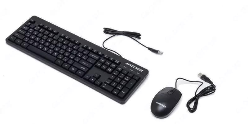 Компьютерная клавиатура и мышь (проводная) ”Avtech” AVT PRO C302, USB (Арт. - 22057) Black — 1