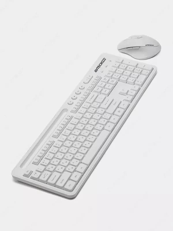 Компьютерная клавиатура и мышь (беспроводная) ”Avtech” AVT PRO CW604, USB (Арт. - 22017) White — 2