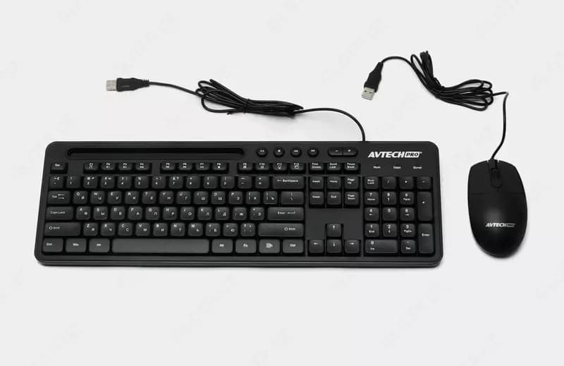 Компьютерная клавиатура и мышь (проводная) ”Avtech” AVT PRO C304, USB (Арт. - 22059) Black — 1