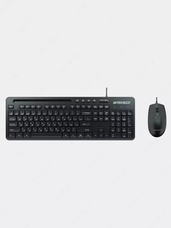 Компьютерная клавиатура и мышь (проводная) ”Avtech” AVT PRO C304, USB (Арт. - 22059) Black — 3
