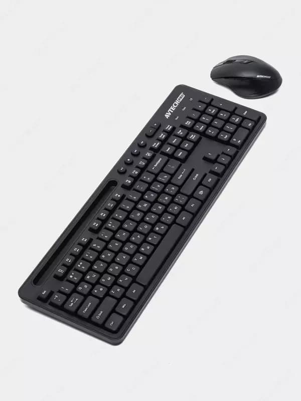 Компьютерная клавиатура и мышь (беспроводная) ”Avtech” AVT PRO CW604, USB (Арт. - 22016) Black — 2