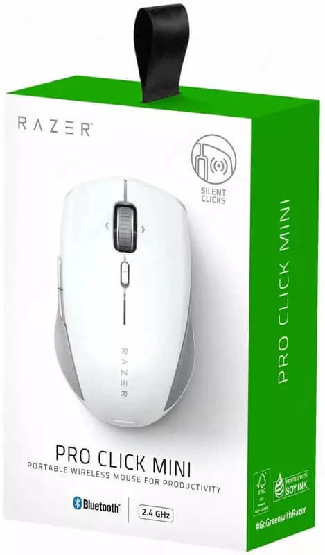 Игровая мышь (беспроводная) ”Razer” Pro Click Mini, Bluetooth, 12000dpi (Арт. - 08282) White/Gray — 8
