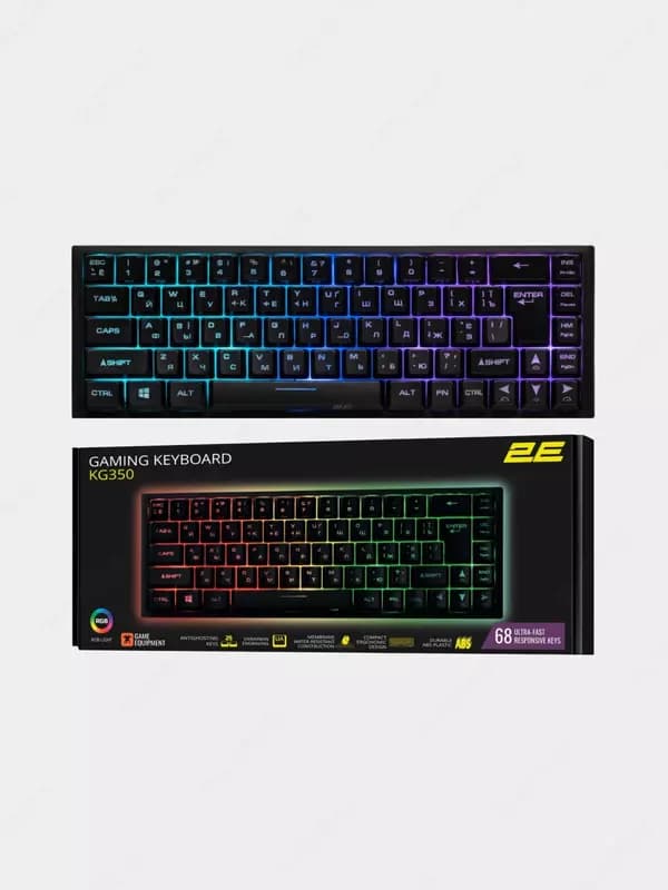 Клавиатура игровая 2E GAMING KG350 RGB 68key USB Black Ukr — 3