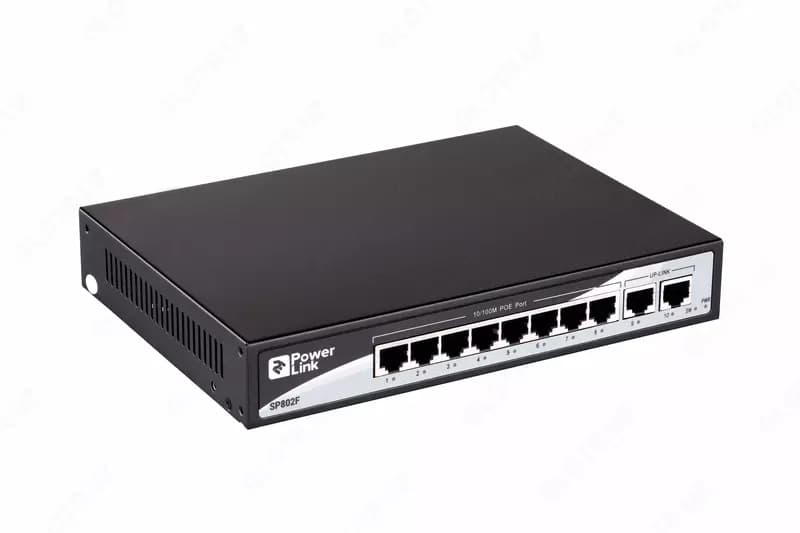 Коммутатор 2E PowerLink SP802F 10xFE (8xFE PoE, 2xFE Uplink, 150W), неуправляемый — 1
