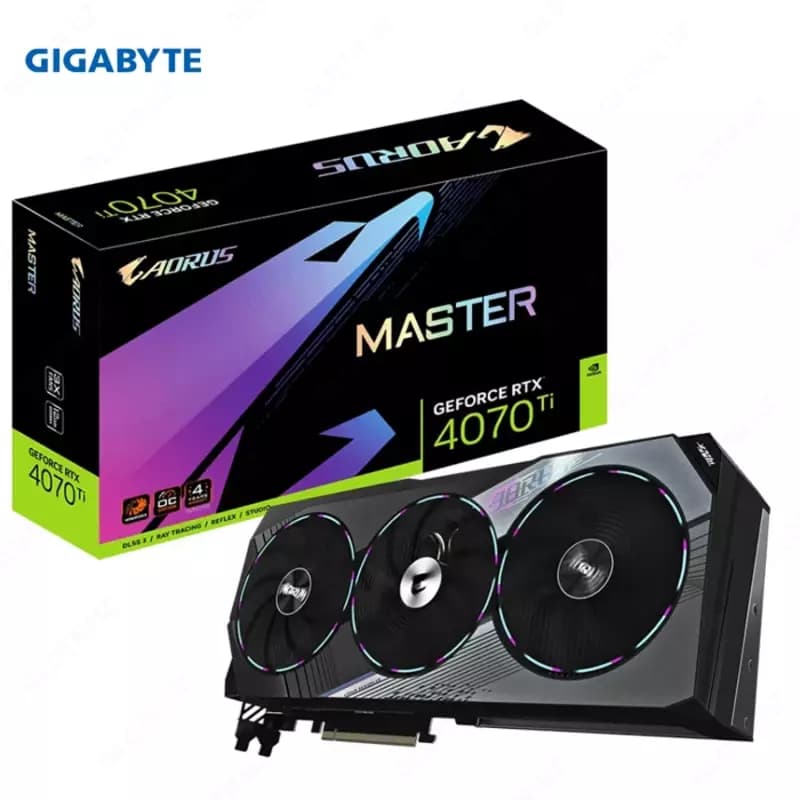 Видеокарта Gigabyte - 12GB GeForce RTX 4070Ti AORUS MASTER GV-N407TAORUS M-12GD — 1
