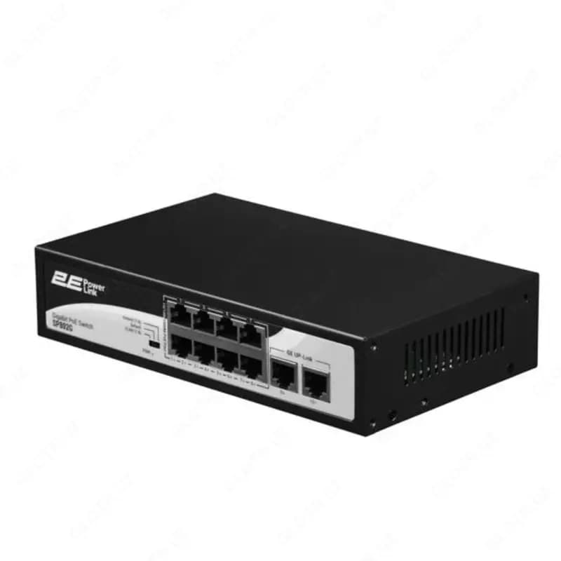 Коммутатор 2E PowerLink SP802F 8xFE PoE+, 2xFE Uplink, 96Вт, неуправляемый — 2