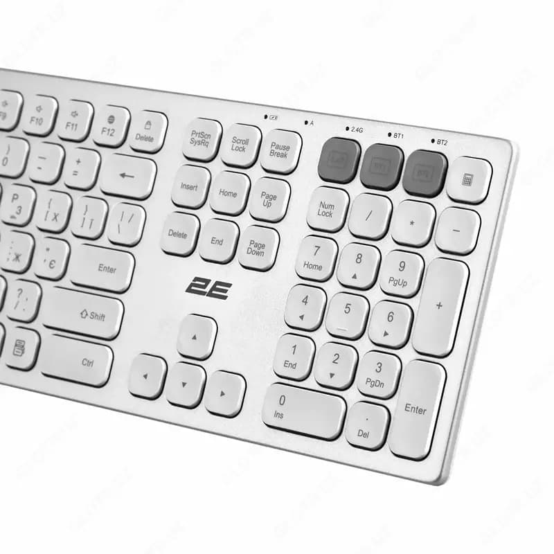 Keyboard 2E KS270 WL BT White ножничные — 2