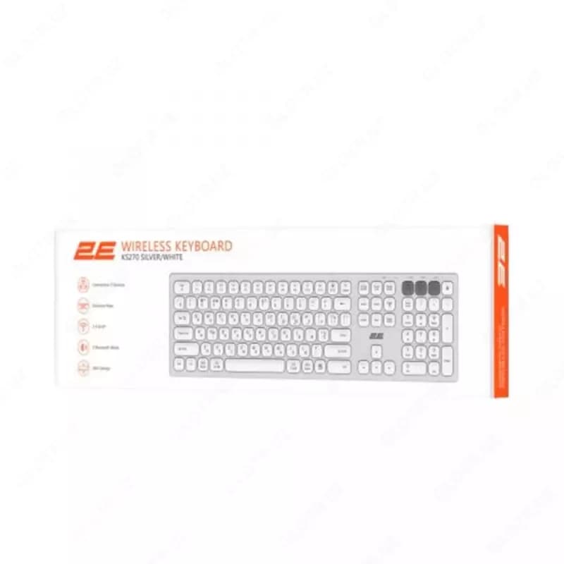 Keyboard 2E KS270 WL BT White ножничные — 3