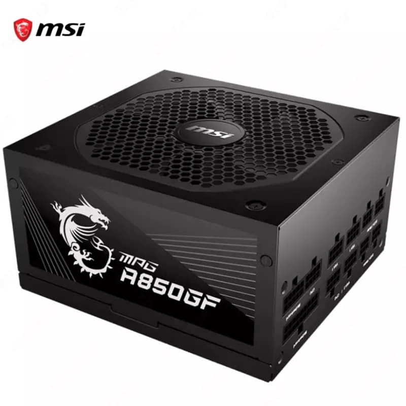 Блок питания MSI MPG A850GF, 80 Plus Gold, Modular, 850 Watt Power Supply, 100% All Japanese 105°C Capacitor — 1