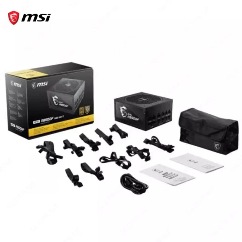 Блок питания MSI MPG A850GF, 80 Plus Gold, Modular, 850 Watt Power Supply, 100% All Japanese 105°C Capacitor — 5
