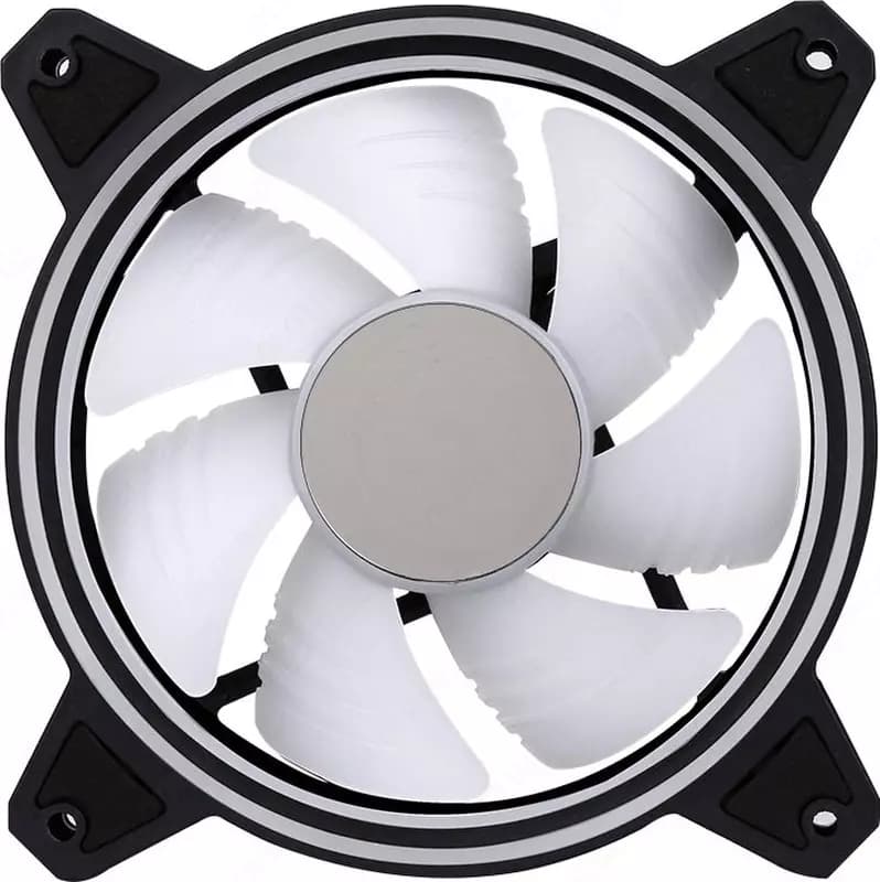 Корпусной вентилятор 2E GAMING AIR COOL (ACF120PA-ARGB ), 120мм, 2510-4pin + 5V 3pin RGB, белые лопасти, черная рамка — 1