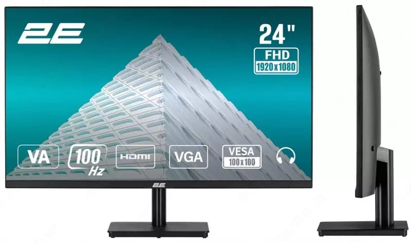 Монитор 2E 23.8” E2425B D-Sub, HDMI, VA, 100Hz, FreeSync — 1