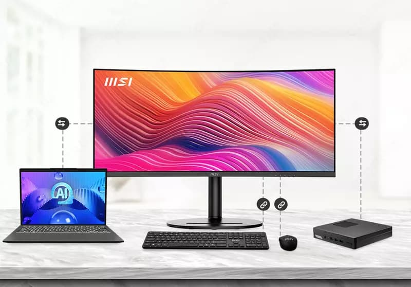 MSI - 34” Modern MD342CQP Curved Gaming Monitor — 1