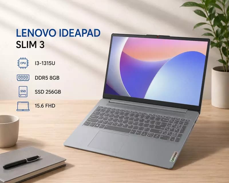 Ноутбук LENOVO IDEAPAD SLIM 3 / I3-1315U / DDR5 8GB / SSD 256GB / 15.6 FHD — 1
