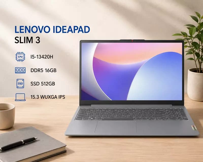 Ноутбук LENOVO IDEAPAD SLIM 3 / I5-13420H / DDR5 16GB / SSD 512GB / 15.3 WUXGA IPS — 1