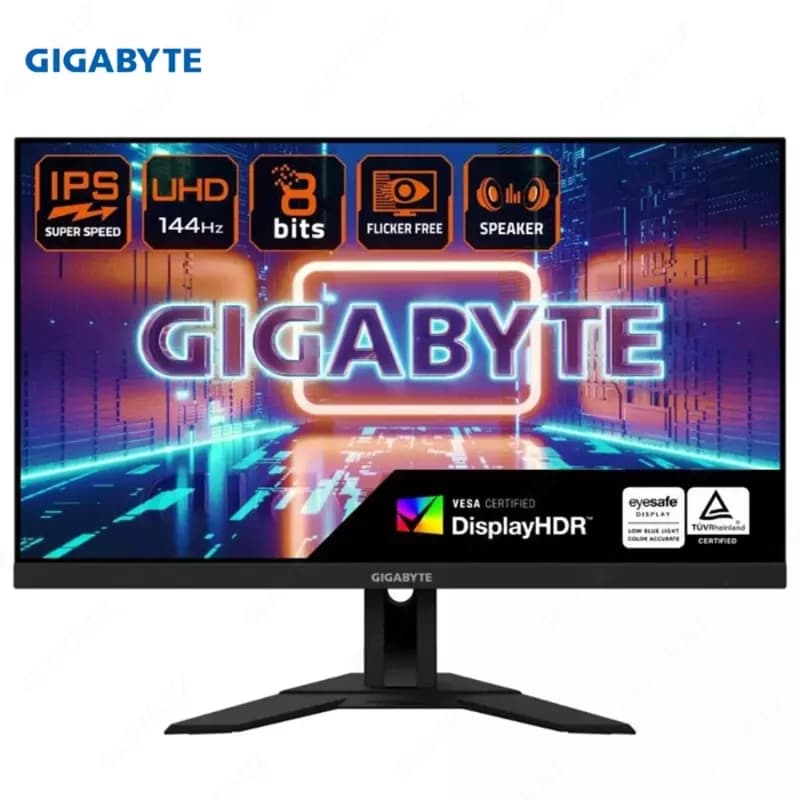 Монитор Gigabyte - 28” M28U-EK KVM Gaming Monitor, IPS, 144hz, 1mc, UHD (3440 х 1440), HDMI, DisplayPort, Type C, USB, Black — 1