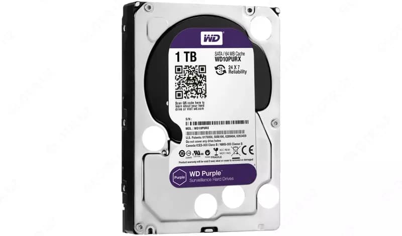 Профессиональный диск для видеонаблюдения, Hikvision (Оригинал)WD30PURX-78 WD Purple (Фиолетовый) 3TB HDD — 3