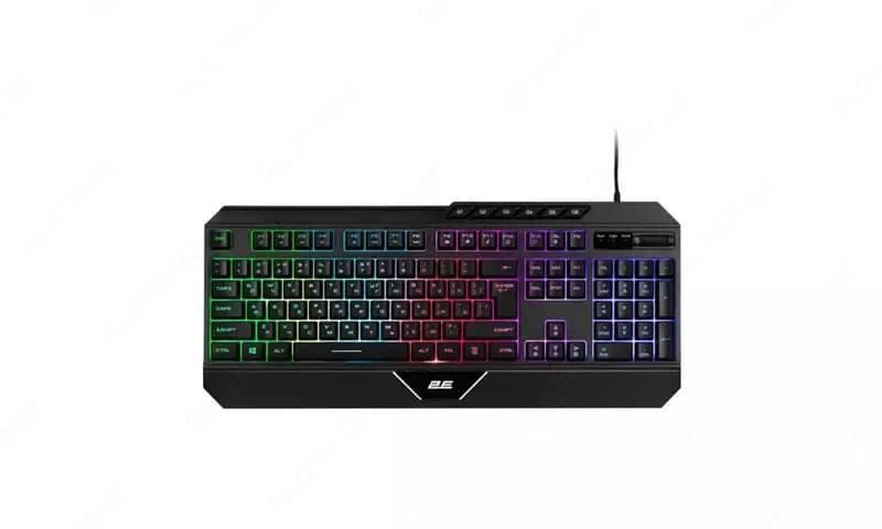 Клавиатура мембранная проводная 2E GAMING KG315 110key, USB-A, EN/RU, RGB, чёрный 2E-KG315UBK_AK — 1