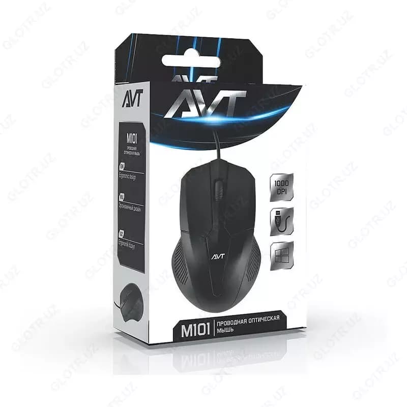 Компьютерная мышь (проводная) ”Avtech” AVT-M101, USB, 1000dpi (Арт. - 0845) Black — 3