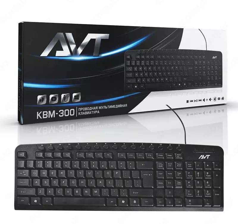 Компьютерная клавиатура (проводная) ”Avtech” KBM-300, USB (Арт. - 0718) Black — 3