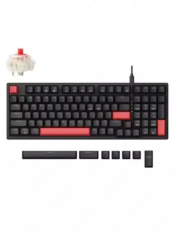 Клавиатура механическая Lemokey X1 87Key, Keychron Red, USB-A, QMK/VIA, EN/UZ/RU, Red led, черный X1-A1-UZ — 1