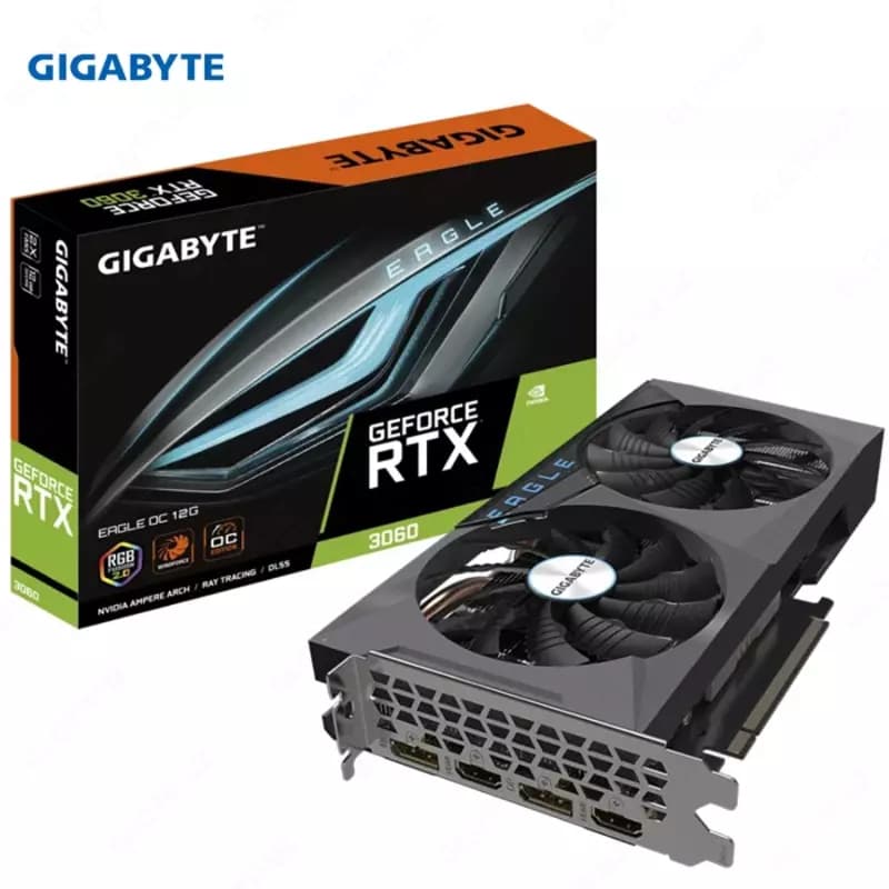 Видеокарта Gigabyte - 12GB GeForce RTX 3060 EAGLE OC GV-N3060EAGLE OC-12GD — 1