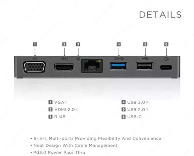 Док-станция Lenovo Powered USB-C Travel Hub — 5