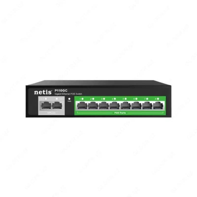 Коммутатор (неуправляемый) ”Netis” P110GC, 10-Port, PoE; 8 × 10/1000 Мбит/с (Арт. - 17478) — 1