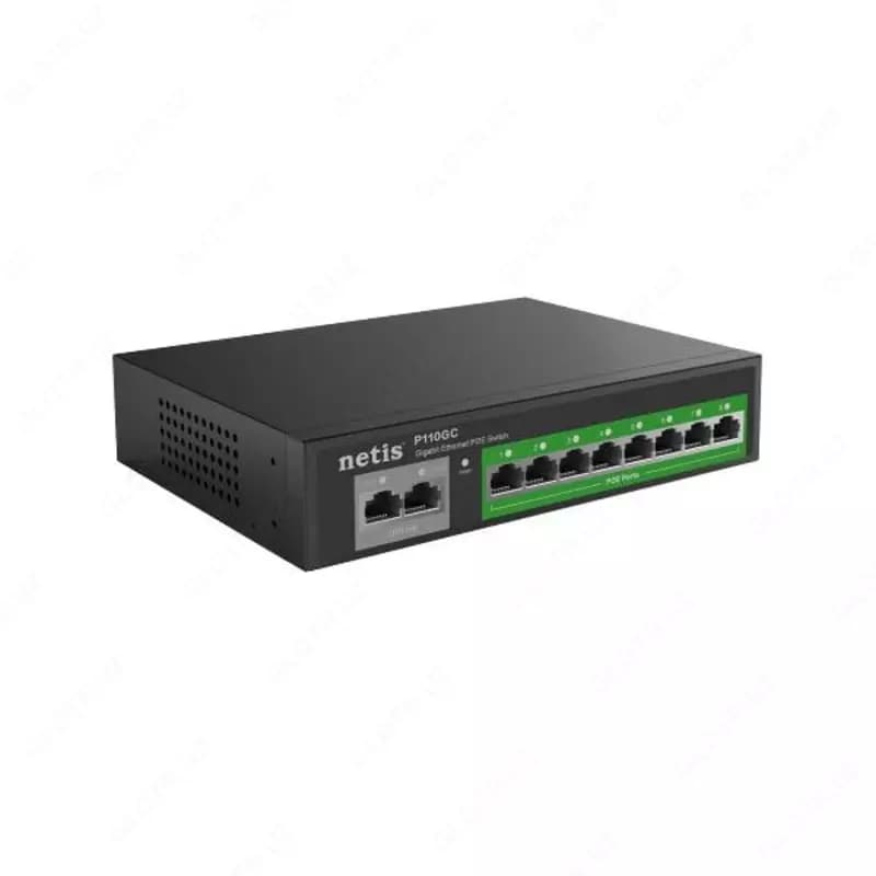 Коммутатор (неуправляемый) ”Netis” P110GC, 10-Port, PoE; 8 × 10/1000 Мбит/с (Арт. - 17478) — 2