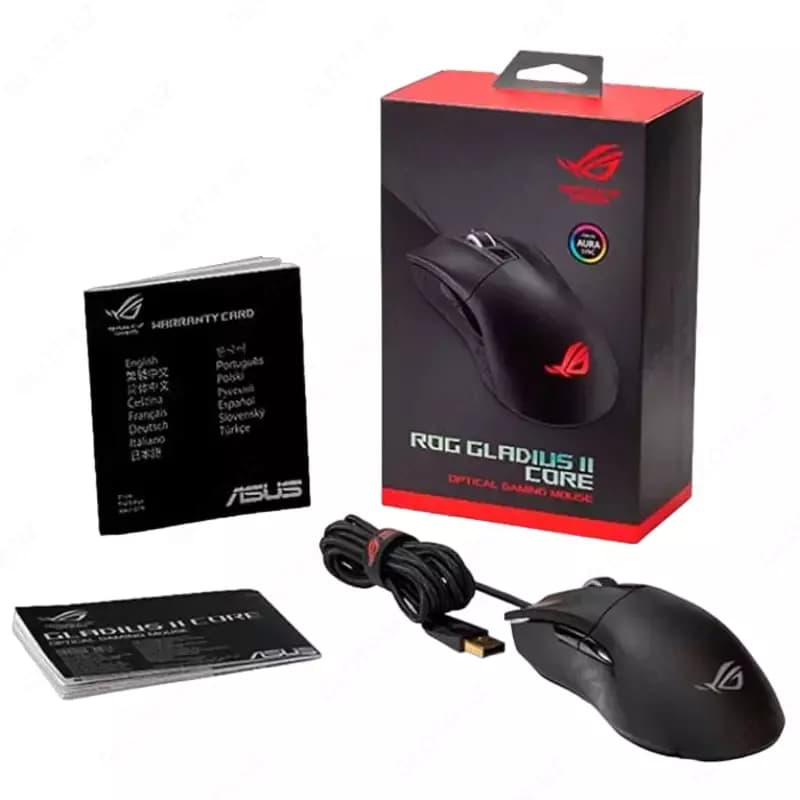 Игровая мышь (проводная) ”ASUS” ROG STRIX Gladius II Core 90MP01D0-B0UA00, USB, 6200dpi, RGB (Арт. - 080182) Black — 5