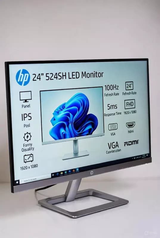 HP 24″ 524SH LED Монитор (IPS, 100 Гц, 5 мс, FHD 1920 × 1080, VGA+HDMI, Silver Black) — 1