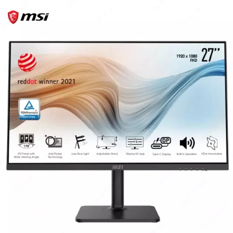 Монитор MSI - 27” MD271CP Curved Monitor, VA, 75z, 4mc, FHD (1920x1080), HDMI, Type-C, Speaker, Black — 1