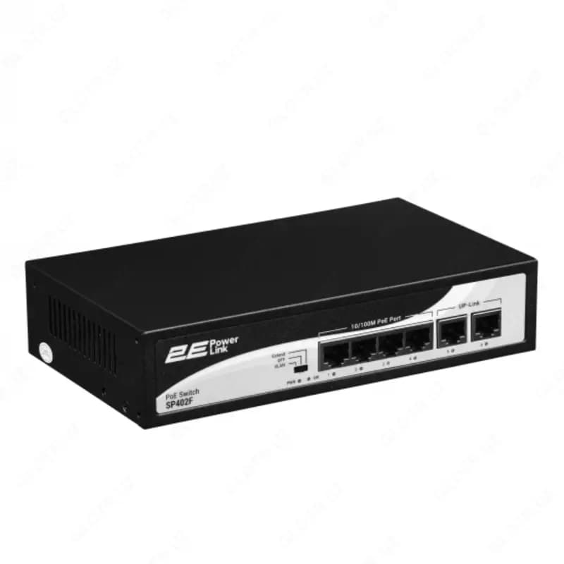 Коммутатор 2E PowerLink SP402F 4xFE PoE+, 2xFE Uplink, 55Вт, неуправляемый — 3