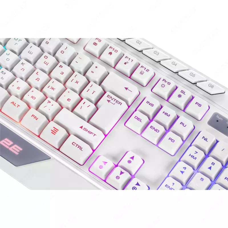 Клавиатура мембранная 2E GAMING KG315 110key, USB-A, EN/RU, RGB, белый, — 3