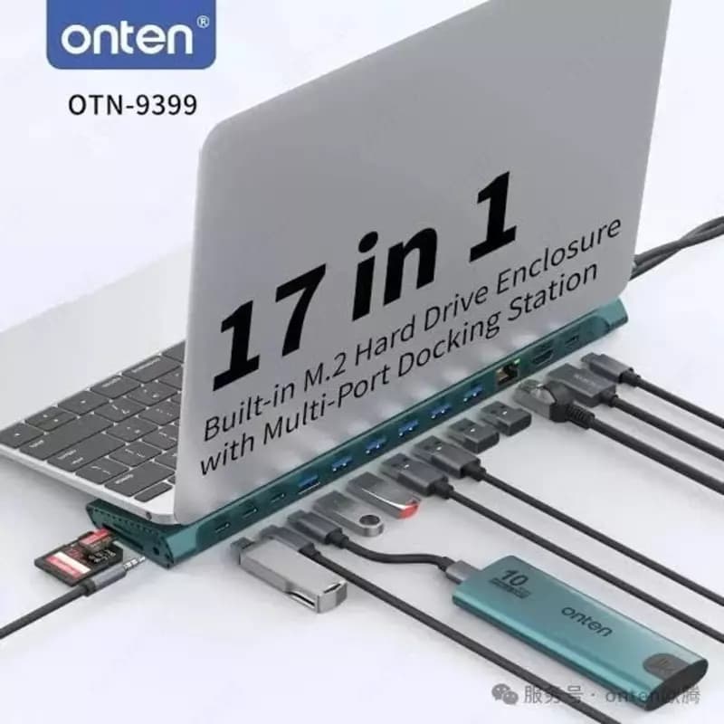 USB HUB Onten OTN-9399 (17 in 1 USB-C) — 2
